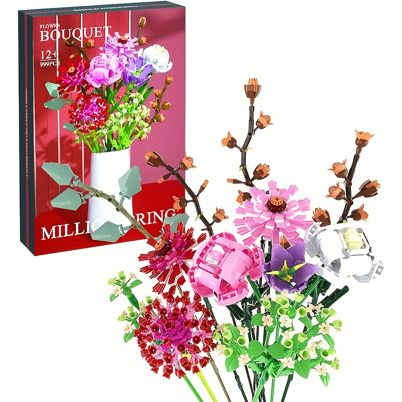 

Bouquet Building Set, Unique Artificial Bouquet, Creative Diy Toy Gift For Home Decoration, Mother/thanksgiving Gift (1237 Pieces)