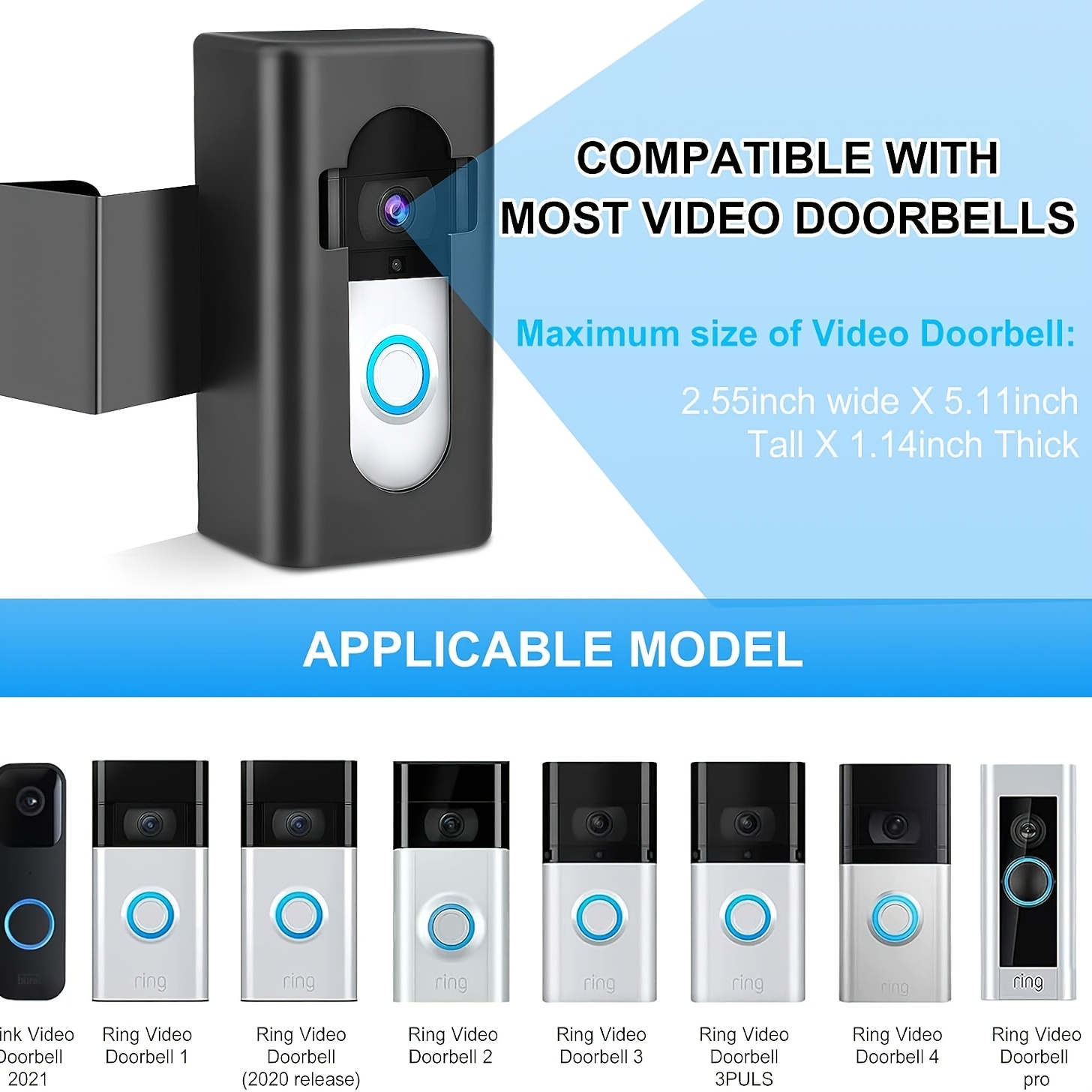 No-Drill Video Doorbell Mount for Easy Installation
