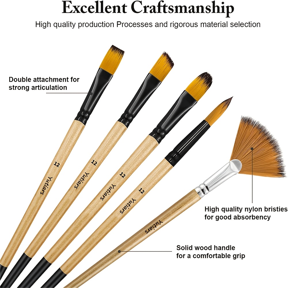 36pcs Professional Paint Brush Set with Palette Knife