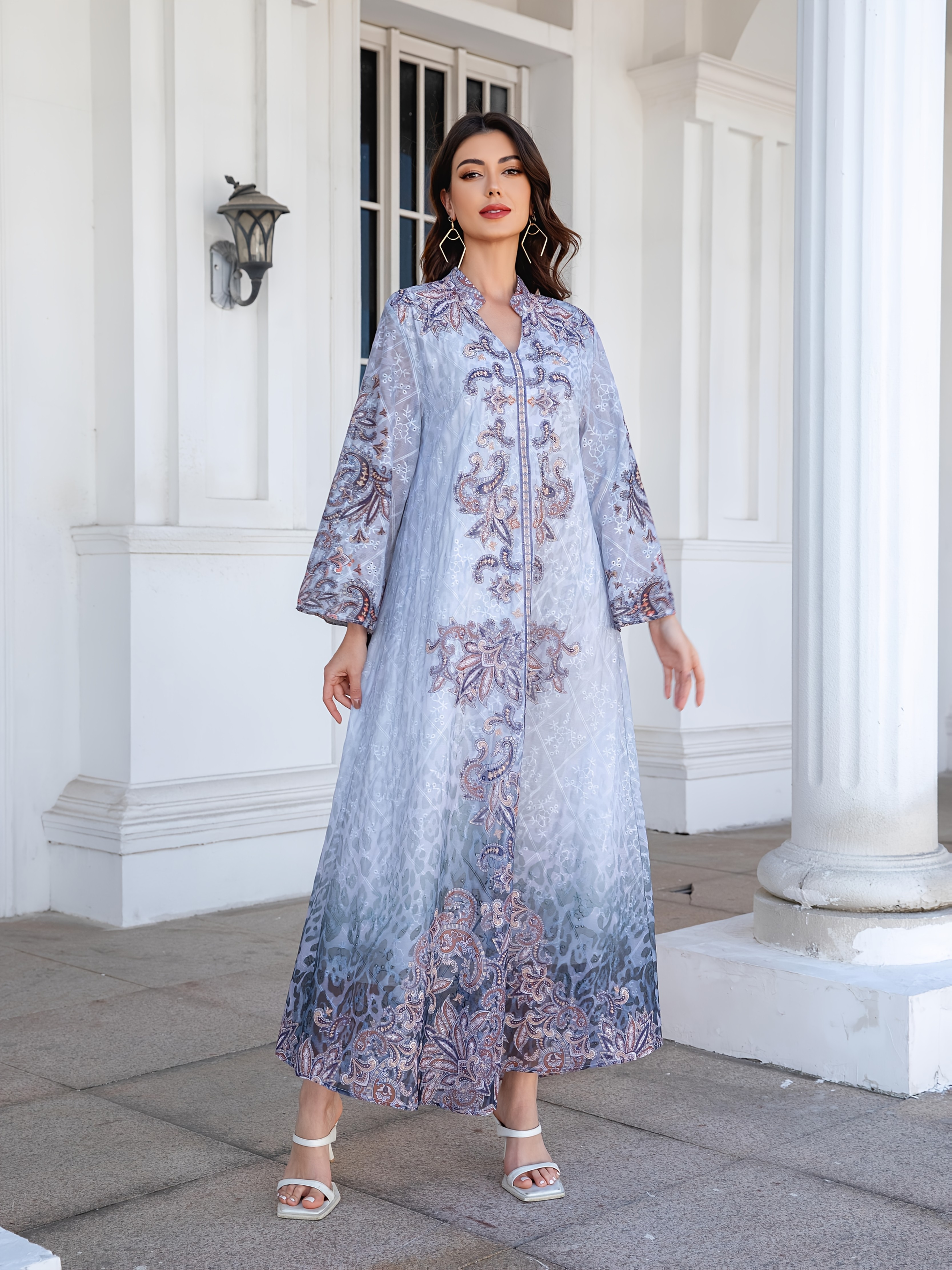 knee length dresses for ladies Emerald Green Oversized Kaftan Maxi Dress | Plus Size Beach Cover Up main image 1