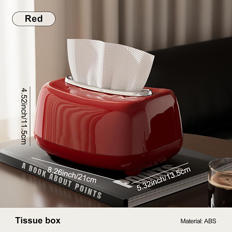 Image of Uforu 1pc Tissue Box Abs Material Easy To Clean Tissue Dispenser Kitchen Bathroom Countertop Decor Desktop Tissue Storage Supplies