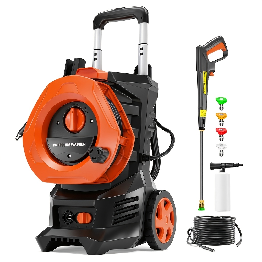 4800 PSI Electric Pressure Washer with 25FT Hose, Foam Cannon & 4 Quick Connect Nozzles – 2.6 GPM High Pressure Power Washer for Cars, Driveways, Patios, Fences, Decks & Home Outdoor Cleaning (US Plug) — Zaynora Luxury Marketplace