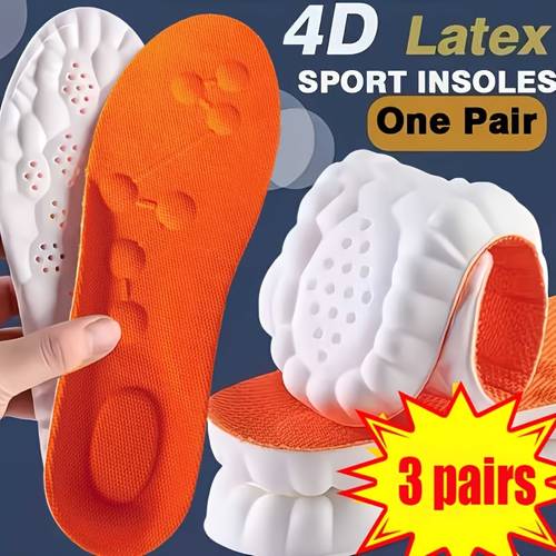3 pairs of new massage insoles for summer soft and elastic insoles with arch support breathable deodorant shock absorbing and cushioning pads suitable for running training and daily wear