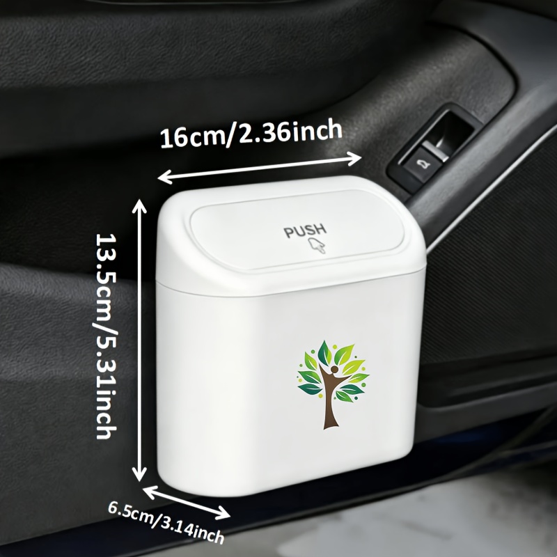 1pc universal car trash bag with tree and human trunk and leaves print multi functional car mounted microfiber trash bag car seat back and door hanging storage box   open   sealed garbage storage bin car trash can
