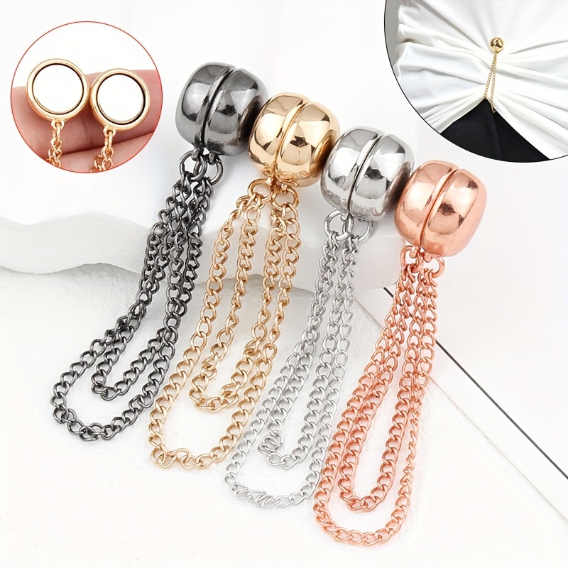 

4 Pairs Of Multifunctional Magnetic Clothes Clips, Powerful Magnetic Shawl Clips, Multi- Magnetic Brooches Without Needles, Ladies' Clothing Headscarf Brooches Decorative Mixed Colors