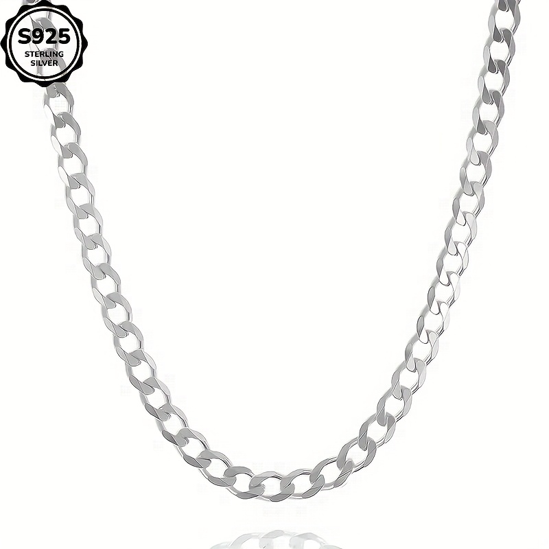 

925 Sterling Silver Italian 3.5mm Cuban Chain, Suitable For Men And Women's Necklaces, Suitable For Anniversaries, Birthdays, Holidays, For Men, Wives, , , And Daughters - Including Gift Boxes