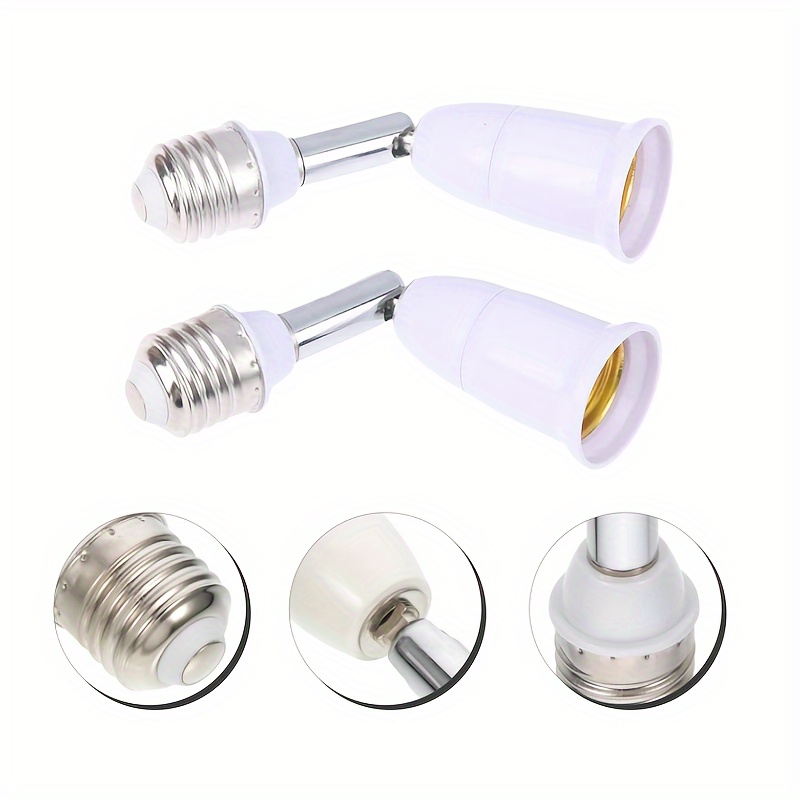 

2pcs Adjustable Light Socket, Extender Lamp Holder Base Bulb Converter Bulb Socket Extender E27 To E27