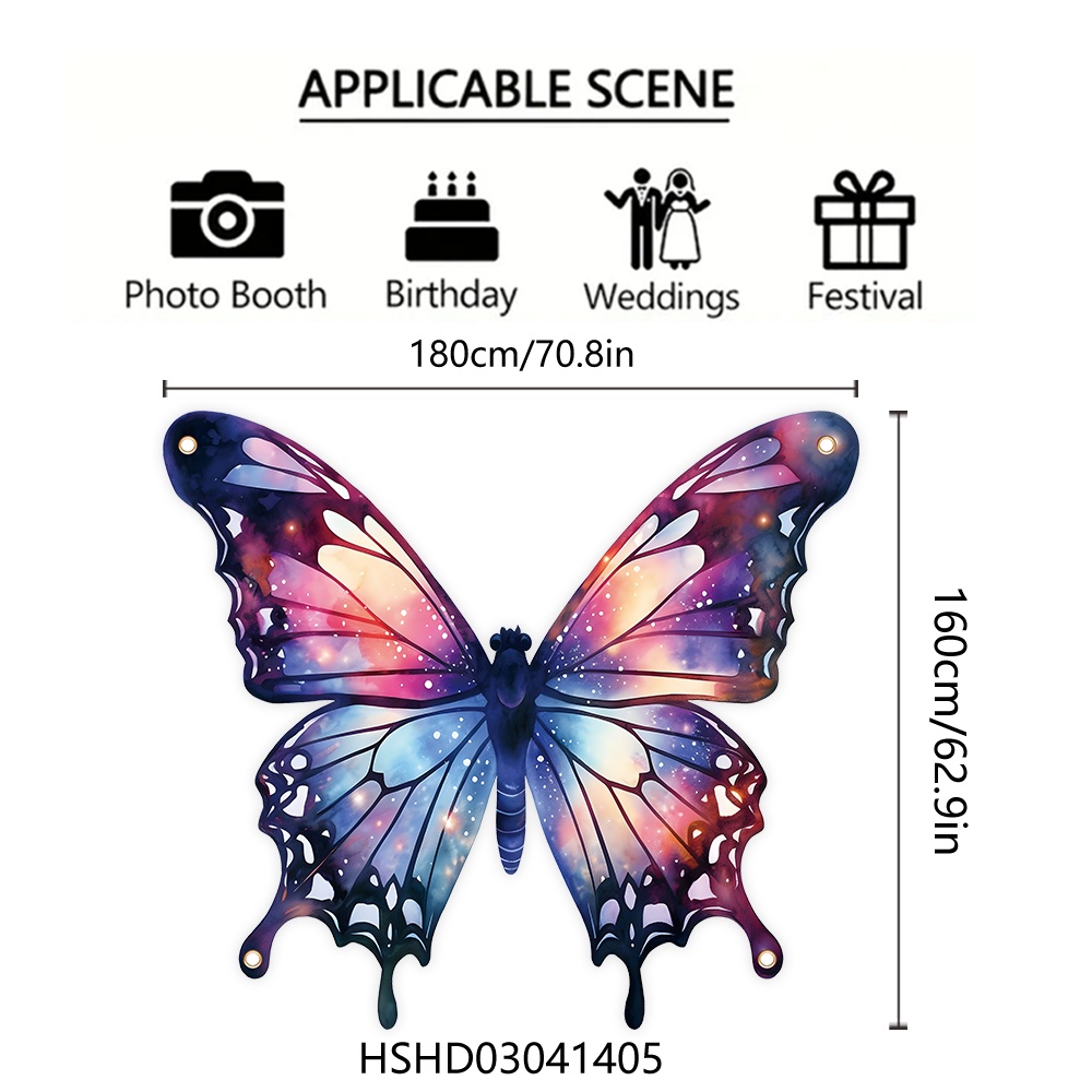 TEMU [jit] 1pc, Wing Photography Prop Flag Size: 180cm * 160cm/ 70.8in * 62.9in, Polyester Material, Wing Background Decoration, Easy To Hang For