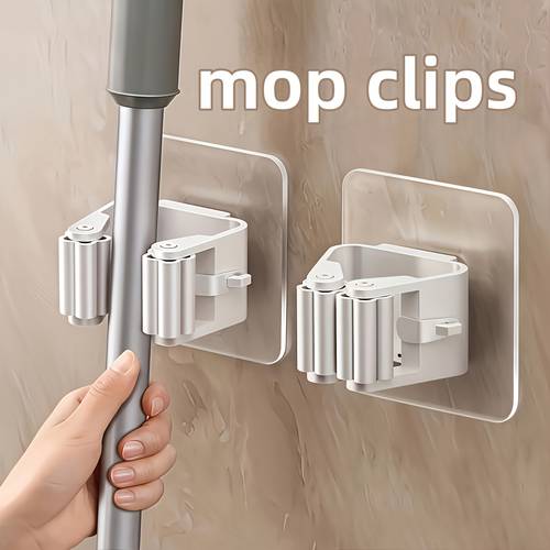 1 2 3pcs mop storage rack for bathrooms featuring suction hanging traceless mop clips broom hangers and a waterproof wall mounted design storage racks