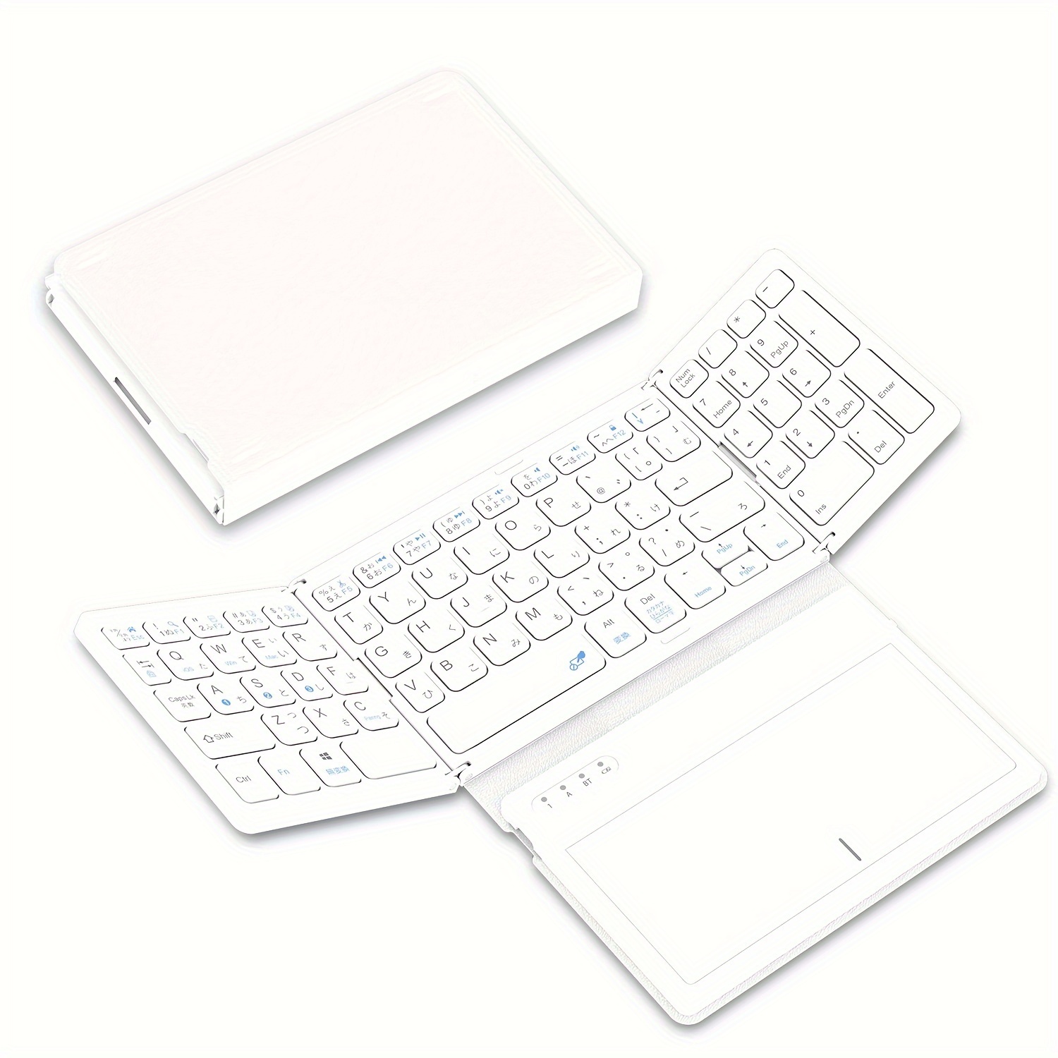 TEMU Wireless Keyboard, Foldable, With Large Touchpad And Numeric Keypad, Japanese Layout, For Ipad Keyboard, Rechargeable, Wireless Keyboard, Quiet,