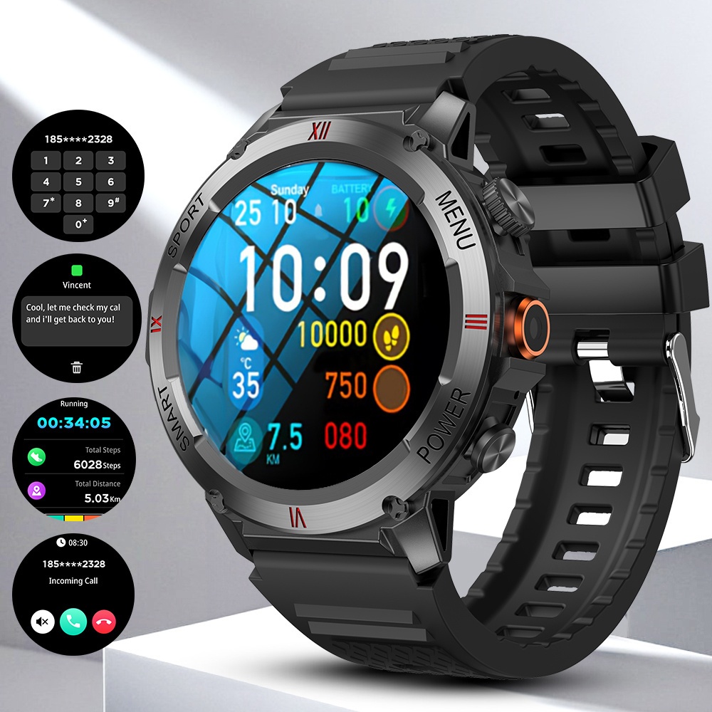 Image of Gwenland Fashion Disc Smartwatch, 1.46-inch Full Touch Hd Screen, Wireless Calling, Music Control,, Built-in Lighting, Distance, 100 , Weather Forecast, Sleep Monitoring, , Fitness