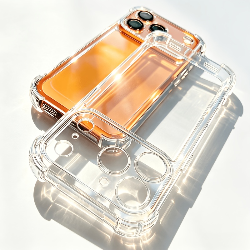 TEMU para Teléfono - Carcasa Transparente Antigolpes con y Carga Inalámbrica para iPhone 17 16 15 14 13 12 11 Pro , Protección de Cámara, y Trasera