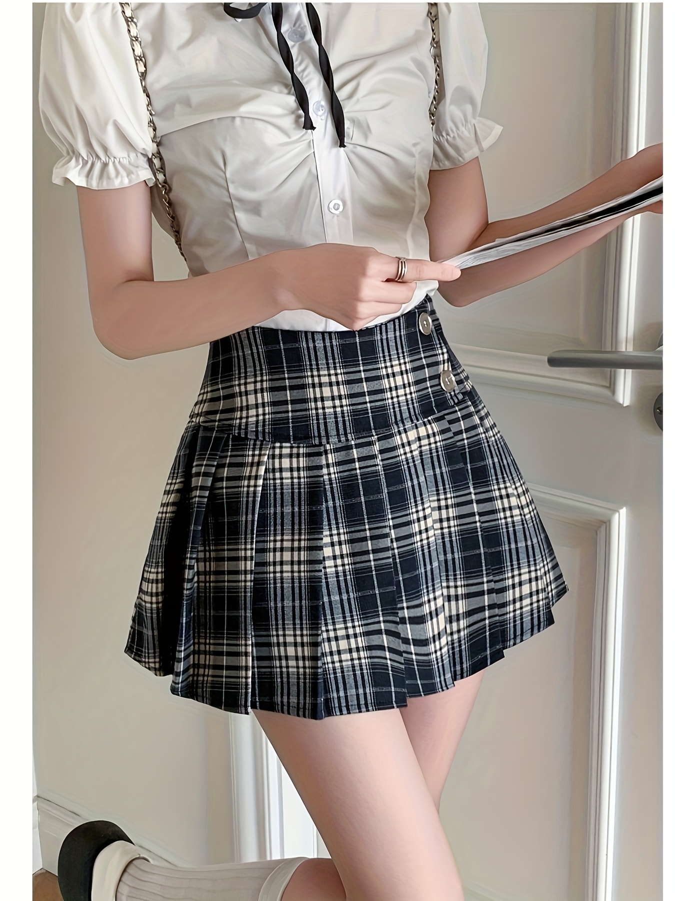 womens sexy a line skirt striped pleated mini skirt Temu South