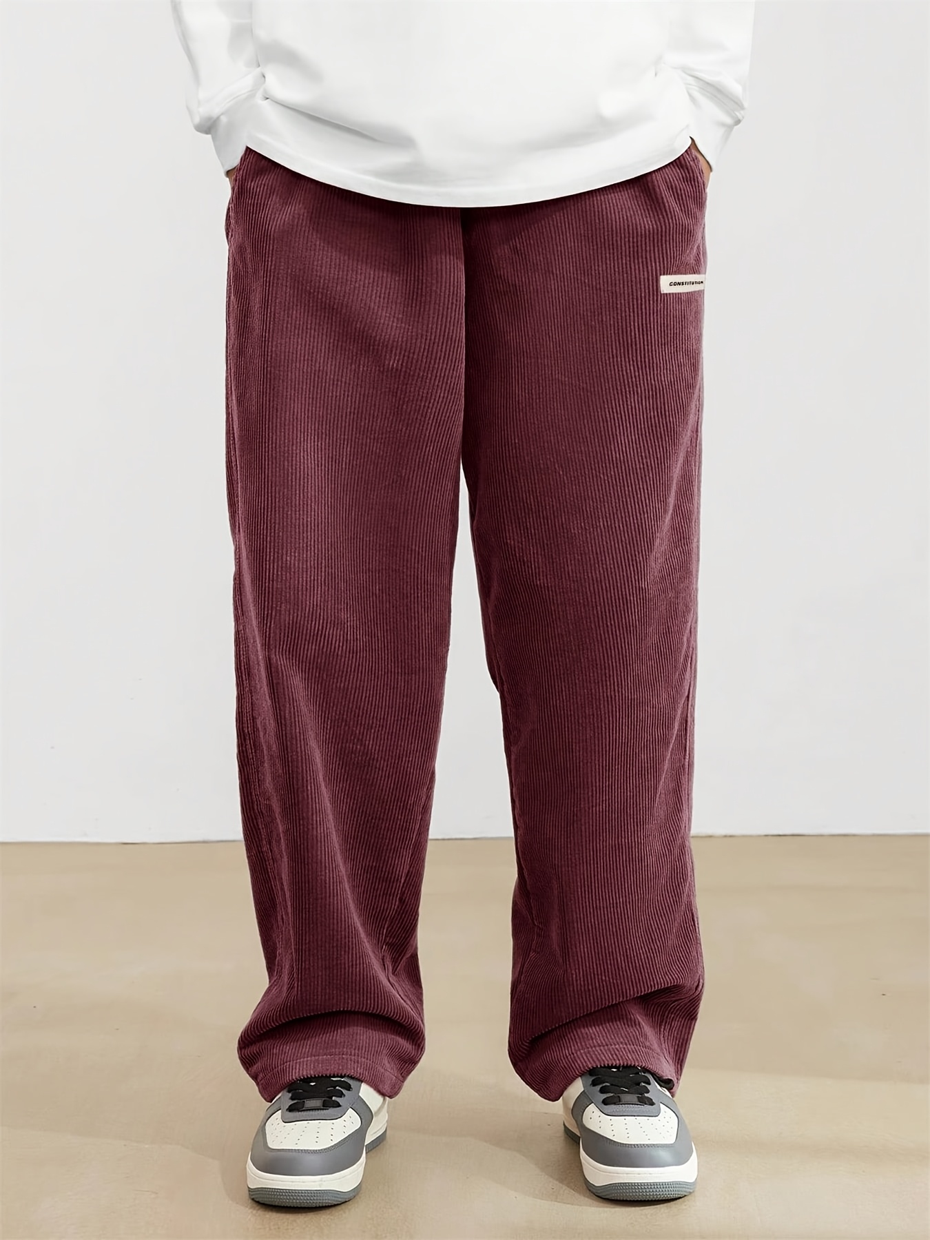 men's vintage inspired loose fit corduroy cargo pants slant