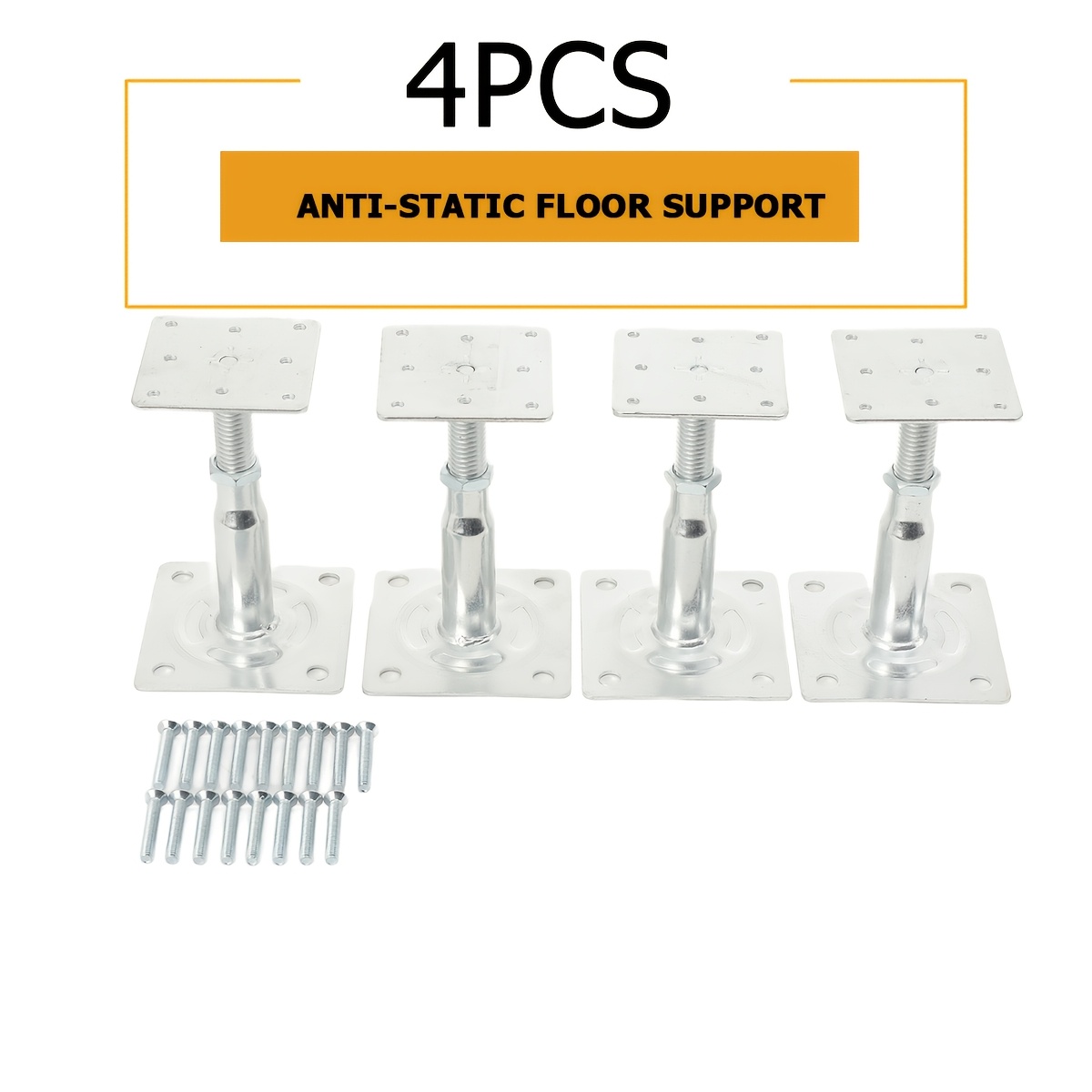 4 Jacks For Leveling Crawlspace, House Floor Jacks Post Pole For Leveling, Adjustable Deck Support Pedestal, Post Support Height Adjustable