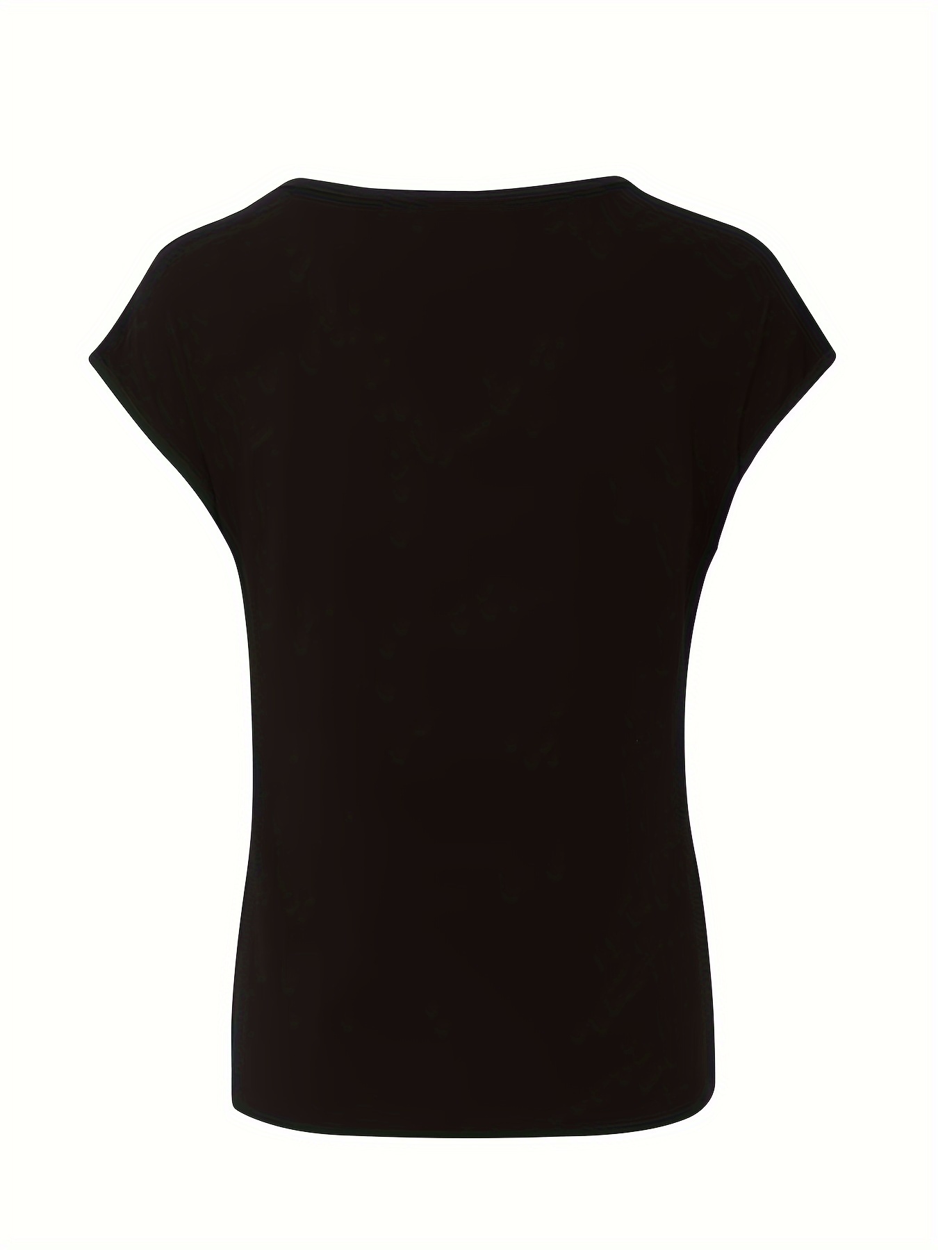 Heart Print V Neck T-shirt, Casual Short Sleeve Top For Spring & Summer, Women's Clothing