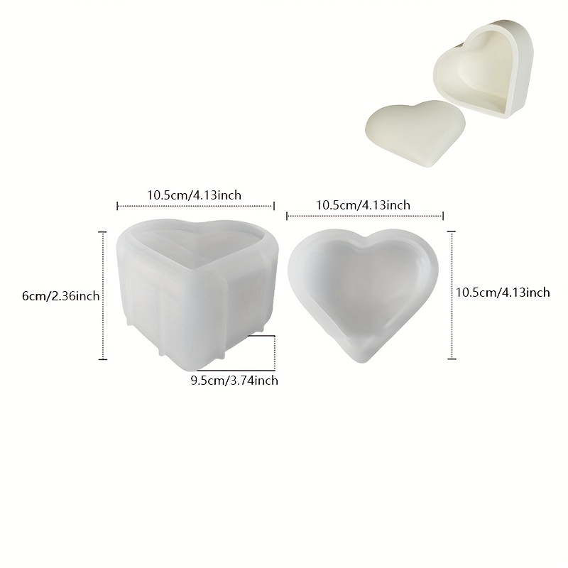 E-shop Aufbewahrungsbox-Form + Deckel-Silikonform, 2er-Set, Dreieck / Oval / Herz / Sechseck, mehrere Formen, DIY handgemachte