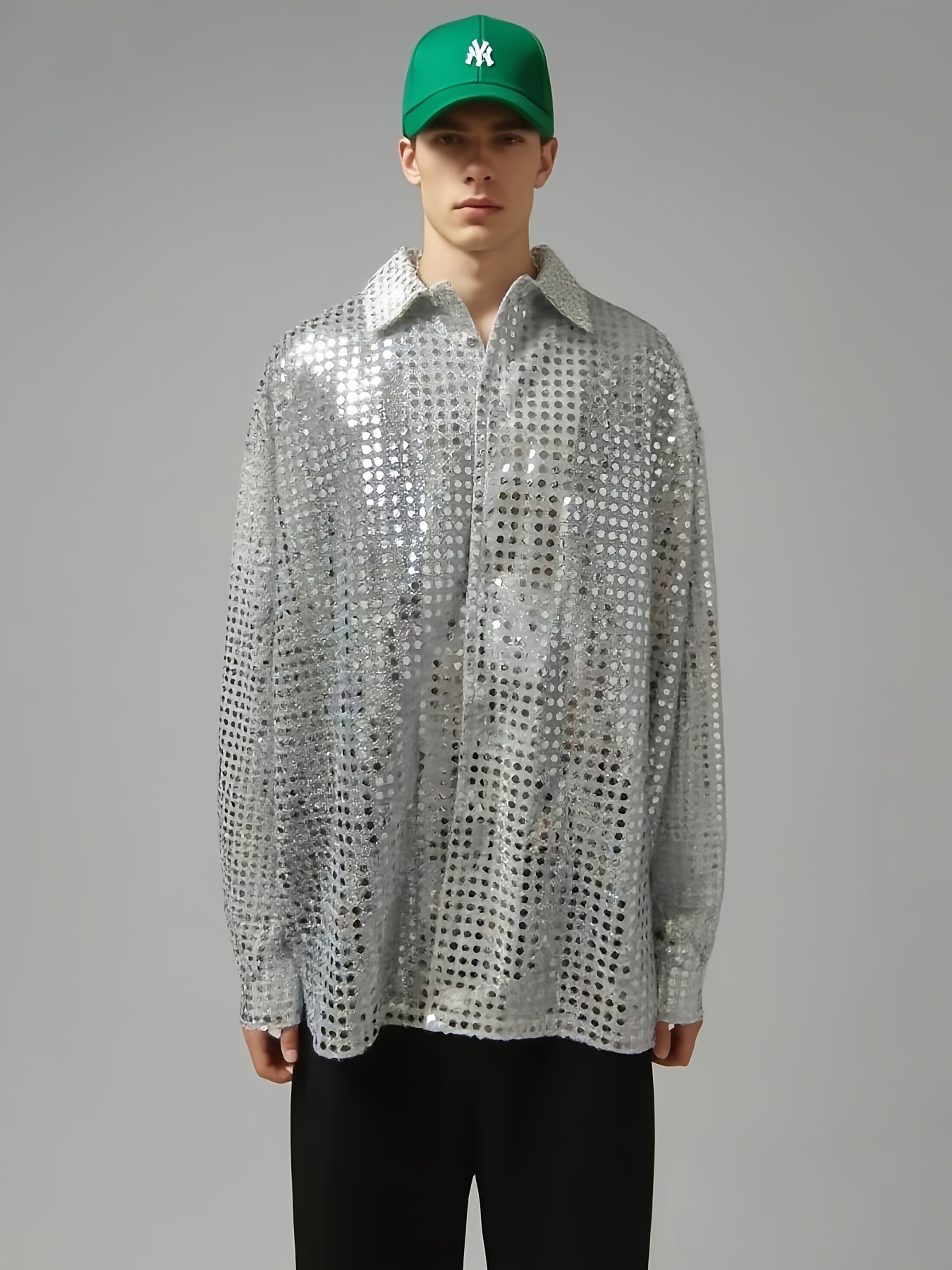 mens sequined shirt