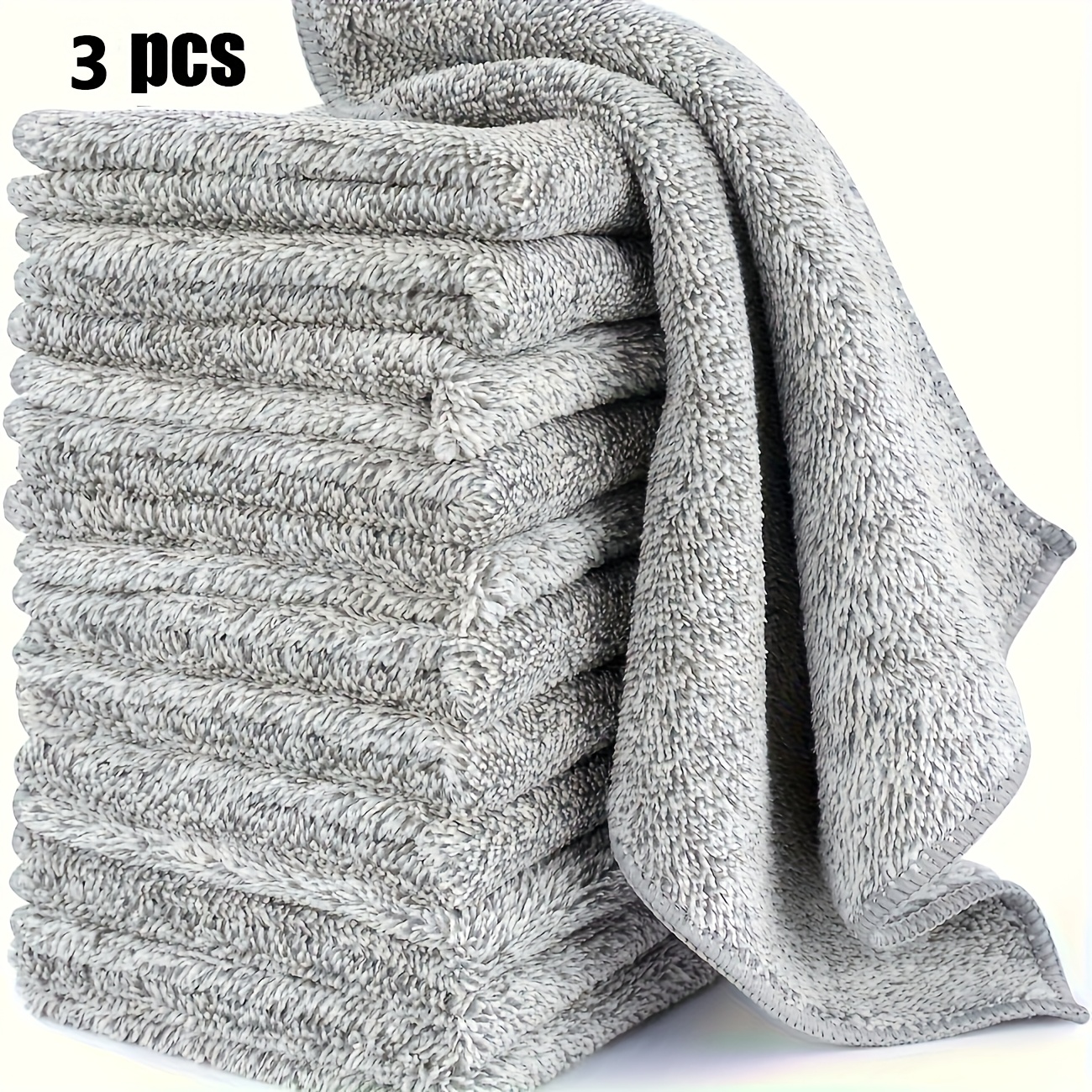 TEMU 3/6/10/12pcs High Absorbency Cleaning Cloths, Thickened Quick-dry Tea Towels, Washable Dish Cloths