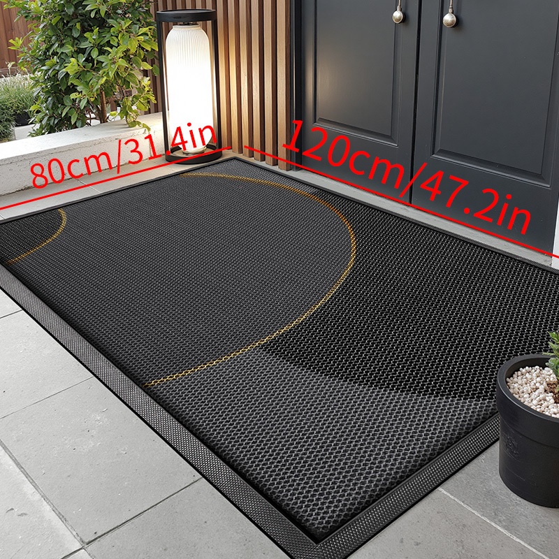 TEMU Tapis d'entrée antidérapant robuste de Dongyang, conçu pour une durabilité et un haut de gamme. Ce tapis de porte d'entrée est très élastique et