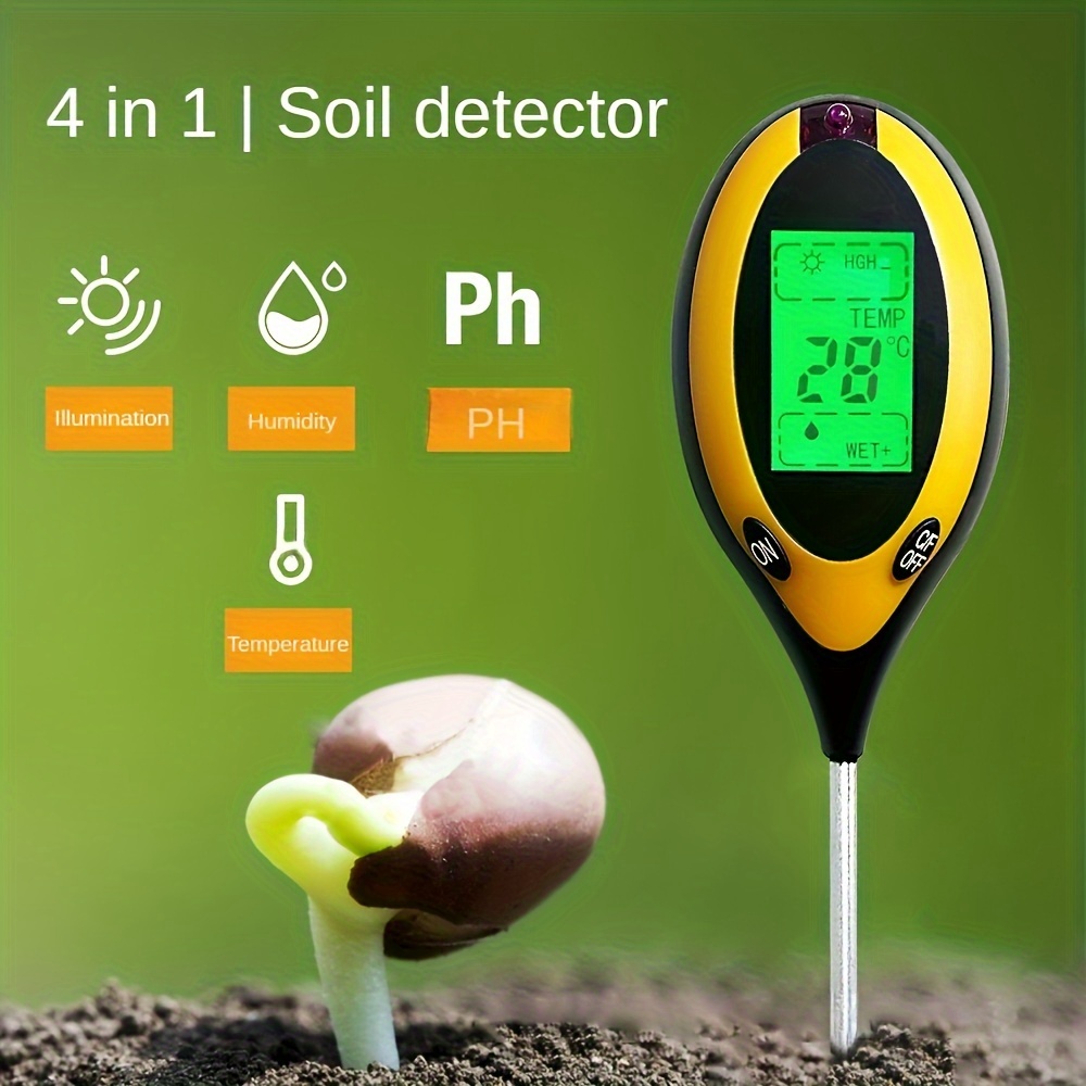 

Soil Tester Kit: Ph, Moisture, Light & Temperature - Easy-to-use Garden Tool For Flowers And Plants