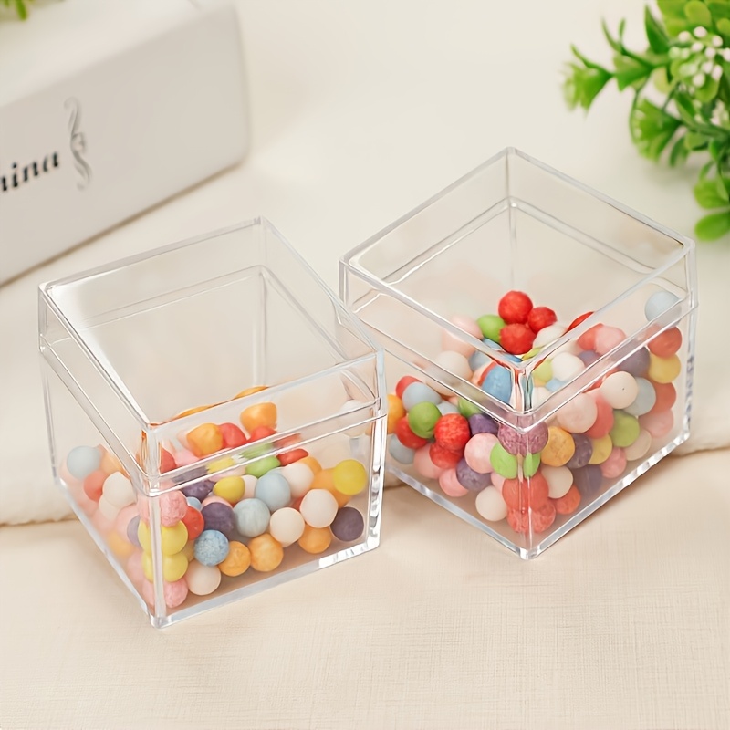 

24pcs Acrylic Square Storage Containers With - Clear Candy Boxes For Cosmetics, Jewelry & Party Favors, 2x2x2 Inches, Best For Christmas