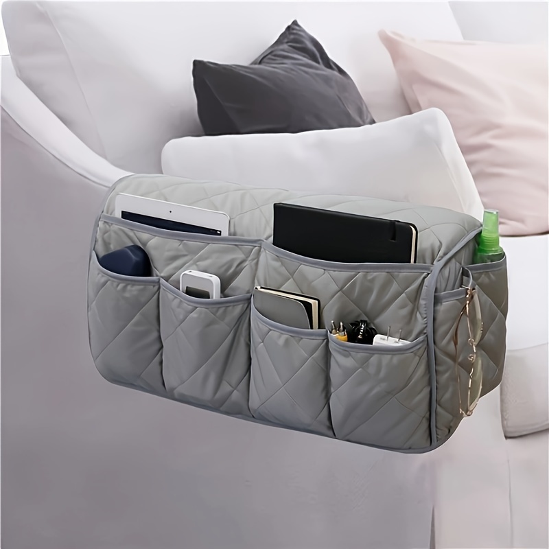 

Sofa Armrest Organizer With Tv Remote Holder - Multi- Bag For Chair Side, In Gray, Black, Blue, Baskets, Bins & Containers For