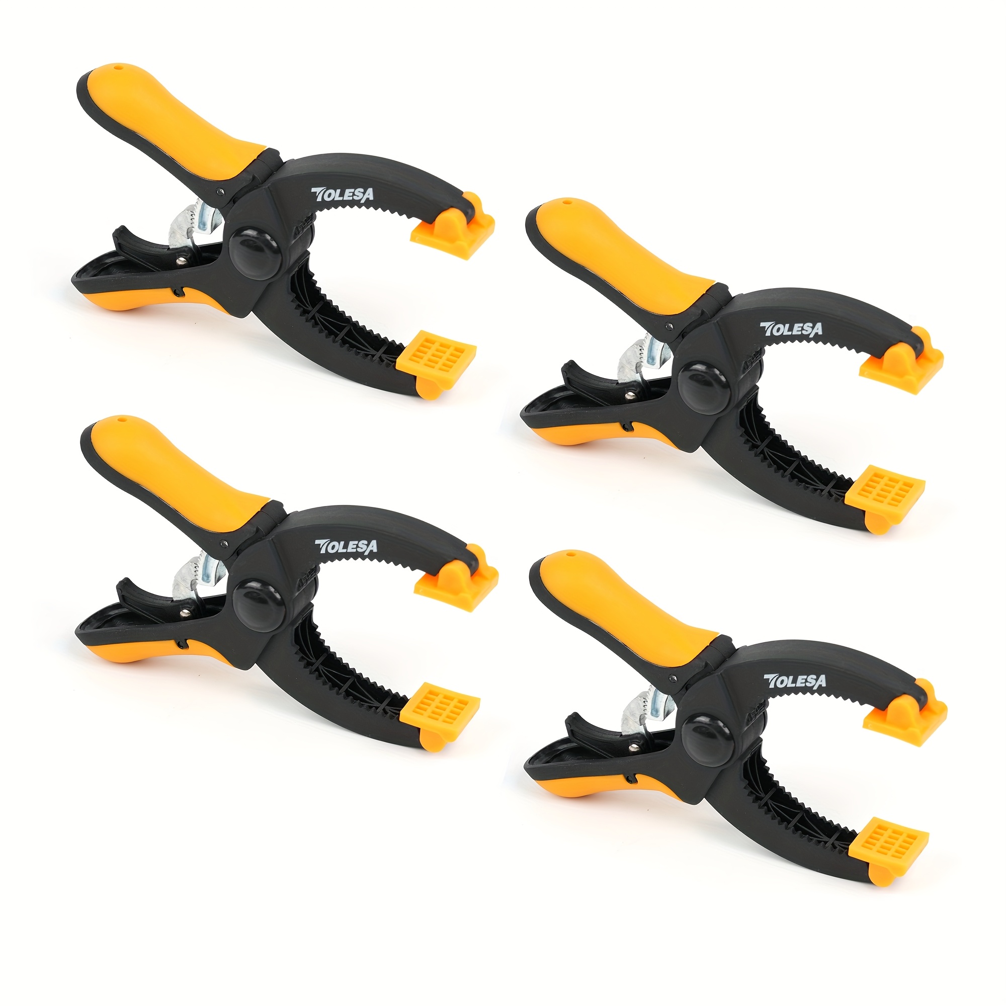 TEMU Tolesa 4pcs 5-inch Ratcheting Manual Clamp Set, Featuring A 1.55-inch Jaw Opening And Strong Clamping Force, Trigger-operated Clamps For And