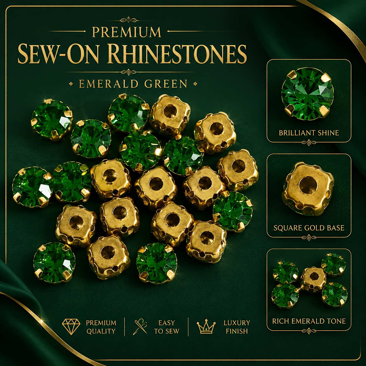 Hand Sewing Rhinestone Round Pointed Bottom Rhinestones