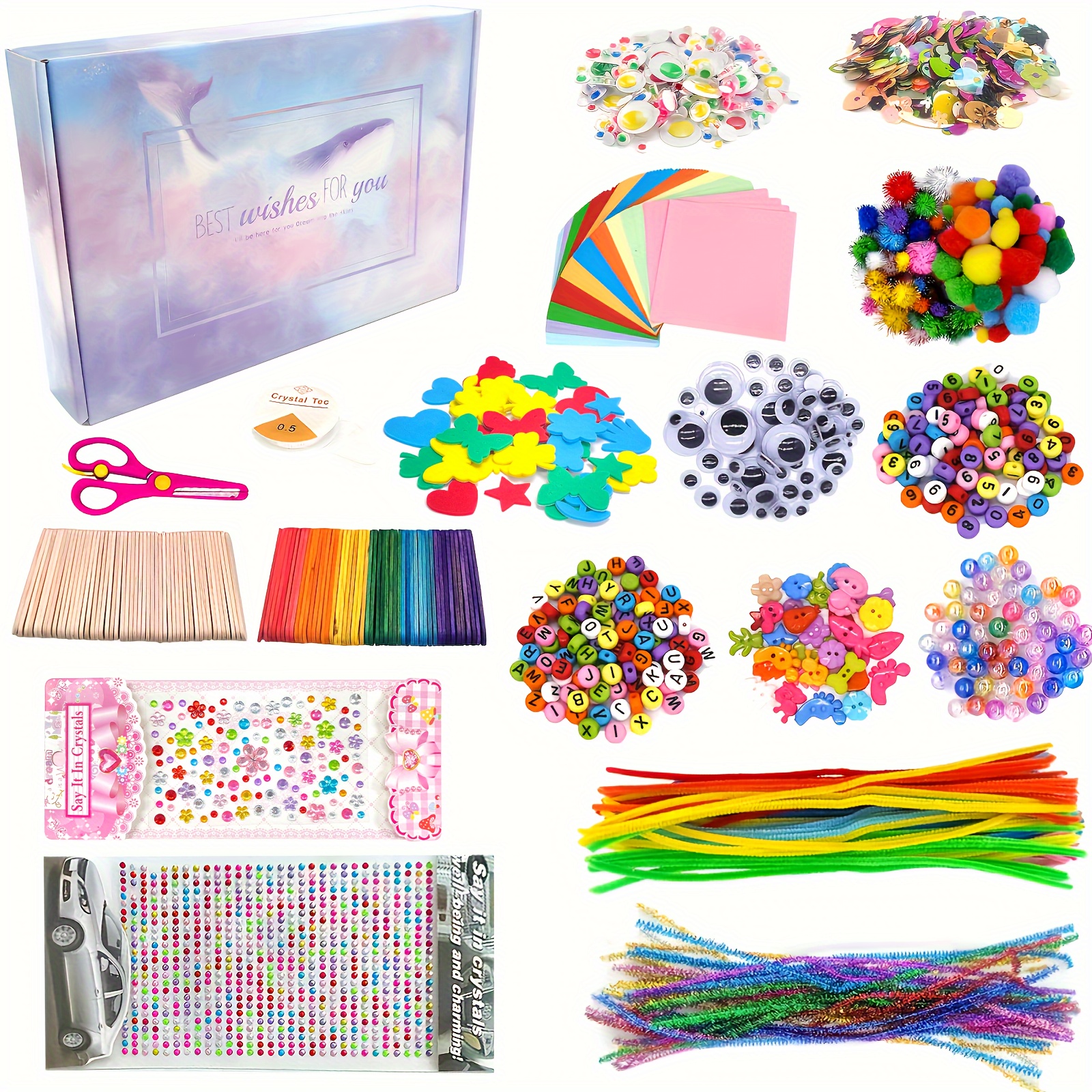 

Kit - Includes Cleaners, Pom & - Diy Art Set