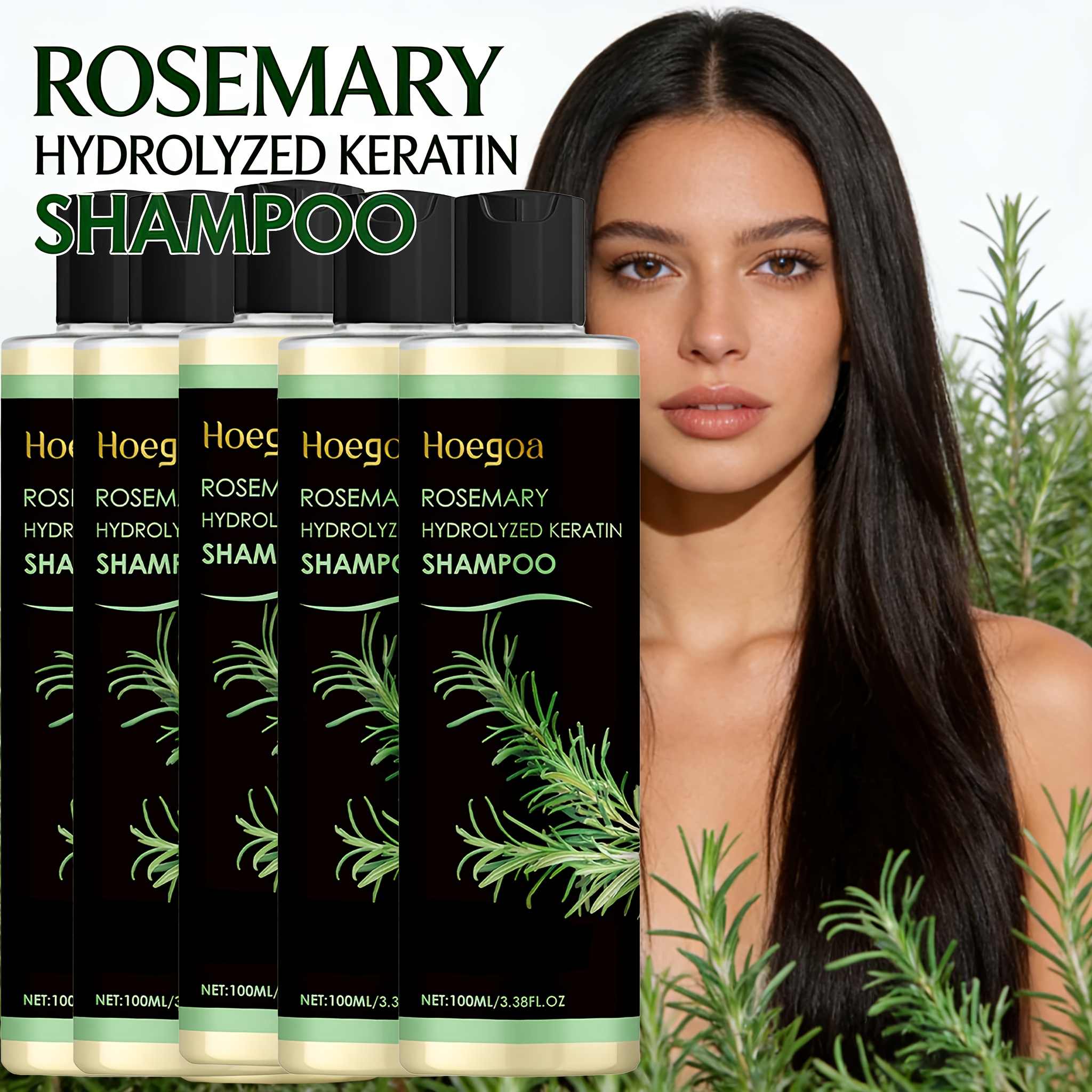 TEMU 5pcs Rosemary Keratin Shampoo | Tocopherol-, Volumizing, And Hair, Moisturizing Conditioner For Normal Hair Types, Unisex-adult, Hoegoa Brand