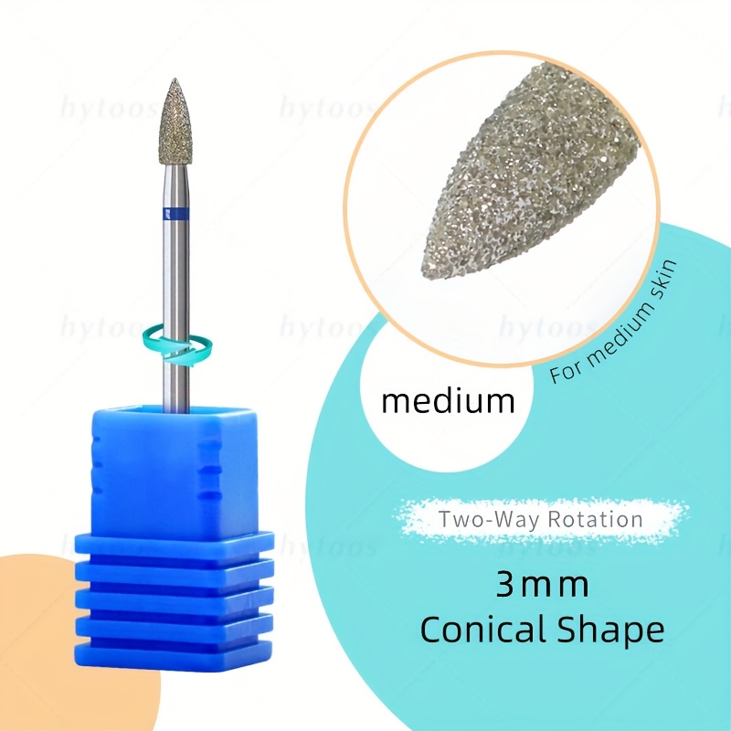 Hytoos Cone-shaped Nail Drill Bit For Professional Safe Removal Of Under-nail Dead Light Beige - Gentle & Nail Care Tool With Ergonomic Grip, Nail Drill Accessories, Beauty Tool, , Precision Design
