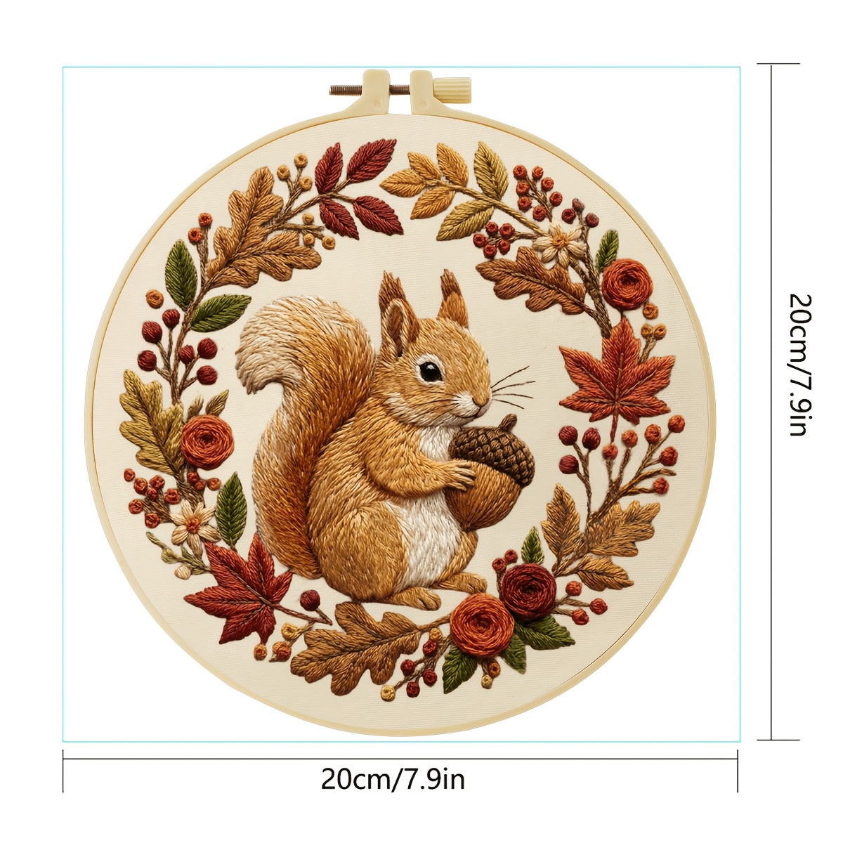 Adult Beginner Embroidery Kit with Canvas and Tools