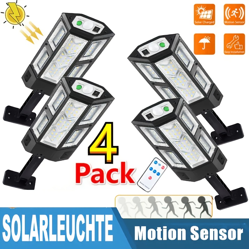 

2025 New 4pack Solar Outdoor Lights Motion Sensor Solar Powered Lights 3 With 43 Led Lamp Beads Lights For Fence Yard Garden Patio Front Door Decoration