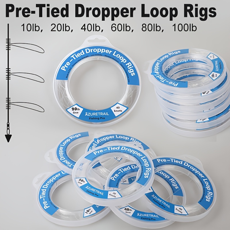 30 50 knots pre tied dropper loop rigs 10lb 20lb 40lb 60lb 80lb 100lb monofilament strong nylon line spool fishing lure accessories     leader     feeding fish