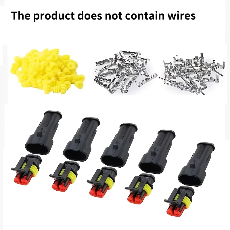 Image of 10pcs 2 Pin Way Electrical Wire Connector | Quick Disconnect Male Female Plug Socket For Car, Truck, Motorcycle, Boat, And Other Wire Connections, Made Of Abs Material, Without Battery