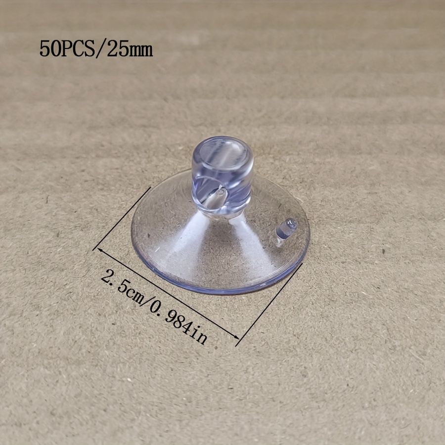 Image of A Pack Of 50 Transparent Suction Cups, 25mm/30mm, For Easy Mounting Without Drilling. Suitable For Aquariums, Fish Tanks, And Tile/glass Surfaces. Strong