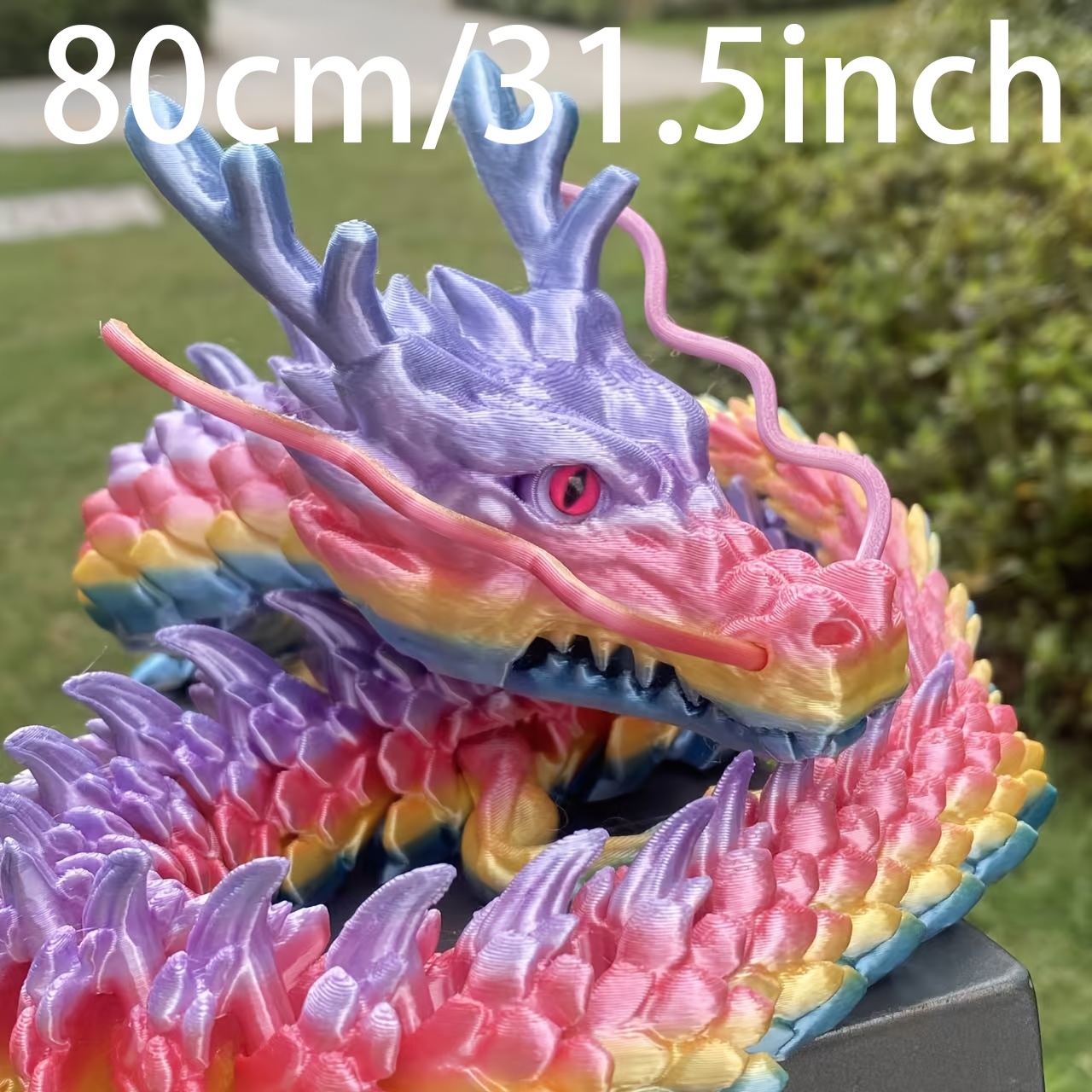 TEMU Collectible Figure Inch Giant 3d Printed Chinese Dragon Statue, Perfect Birthday Gift, Funny Gift For Adults, Halloween Christmas, Perfect