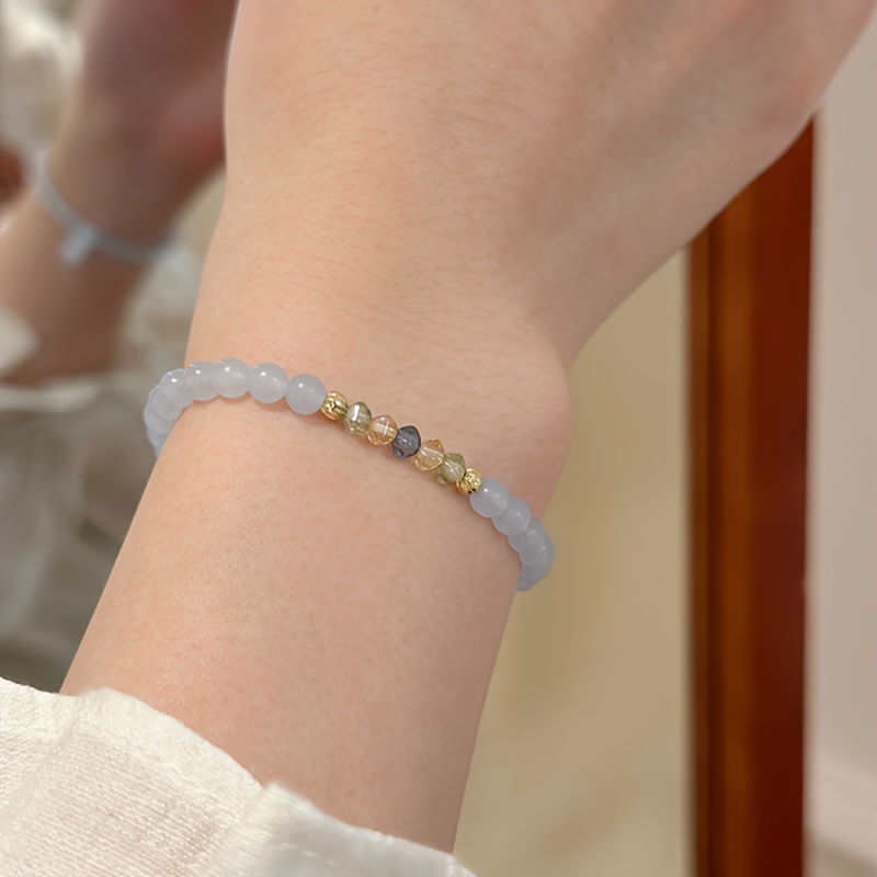 E-shop Naturstein Damenmode Aquamarin Design Premium Mode Exquisit All-Match Easy Elegant Style Perle Blau Freundschaft Feenstil Frisches Temperament