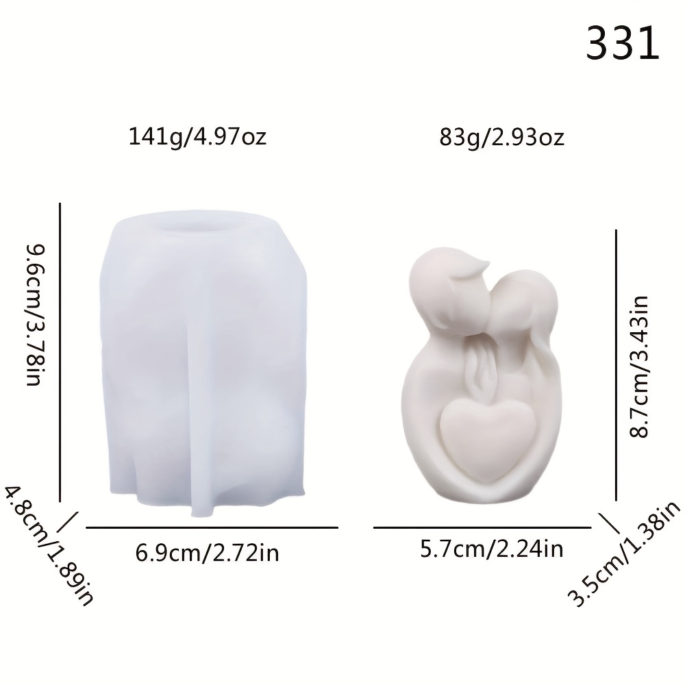 1pc Of Heart-shaped Silicone Mold For Couples, Creative Decorations For Lovers, Handmade Aromatherapy Candle Plaster Ornaments