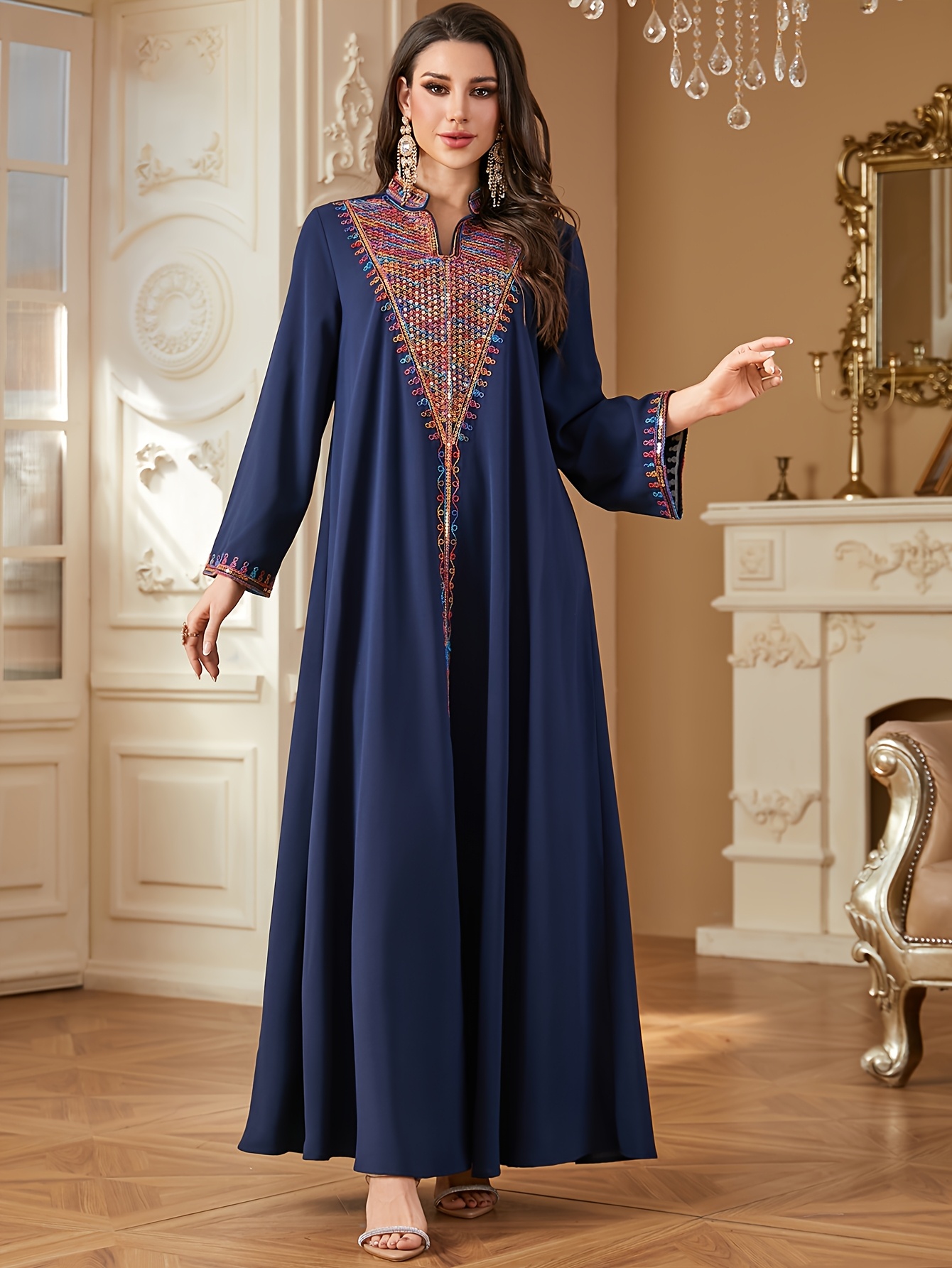 sachin and babi light blue dress Zanubiya Abaya Gown (Midnight Navy)