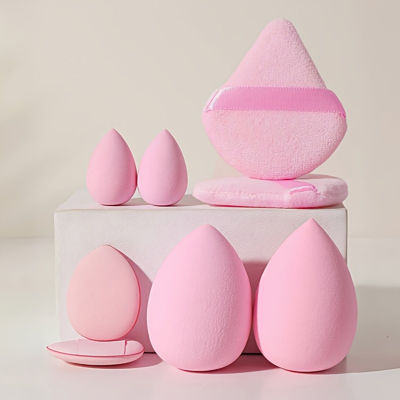 Temu – TEMU 8-piece Makeup Sponge Set Including 2 Teardrop-shaped Makeup Sponges, 2 Triangular Makeup Sponges, 2 Mini Makeup Sponges, And 2 Mini Makeup