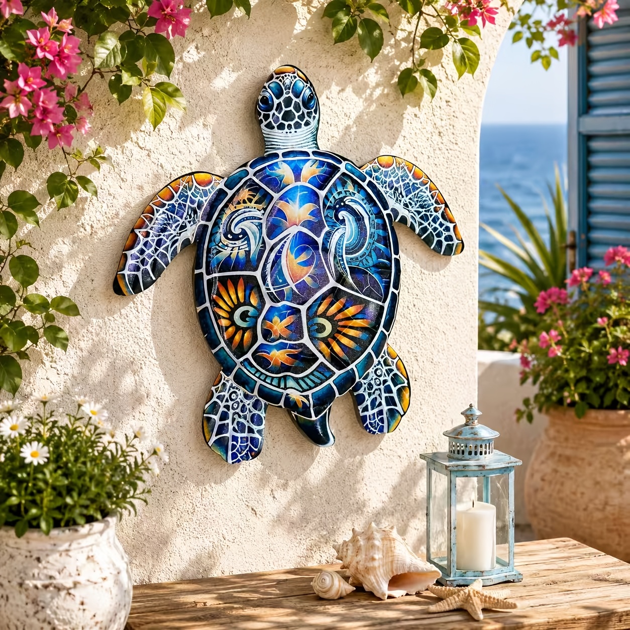 TEMU 【2.5D】 [2.5D] Ensemble de 1 pièce d'art mural en métal d'extérieur, tortues mignonnes, utilisé pour la sculpture murale extérieure, art de cour