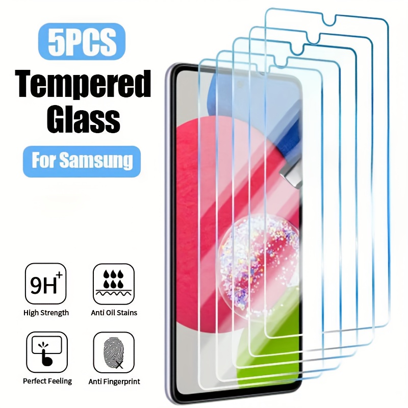 E-shop 5-Pack: Transparente gehärtete Folie für for Samsung Galaxy S21 FE S22 S23 Ultra S24 Plus S25 – Hochauflösender Schutzfilm, Super 9D