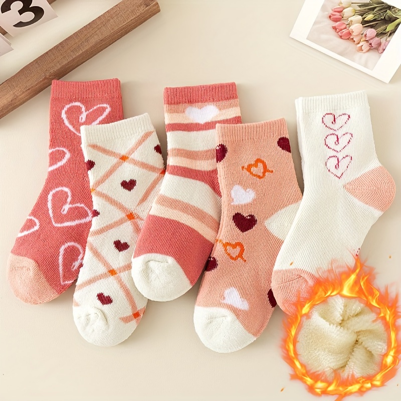 6-pair Children's Baby Thickened Terrycloth Mid-calf Warm Socks, Colors Random