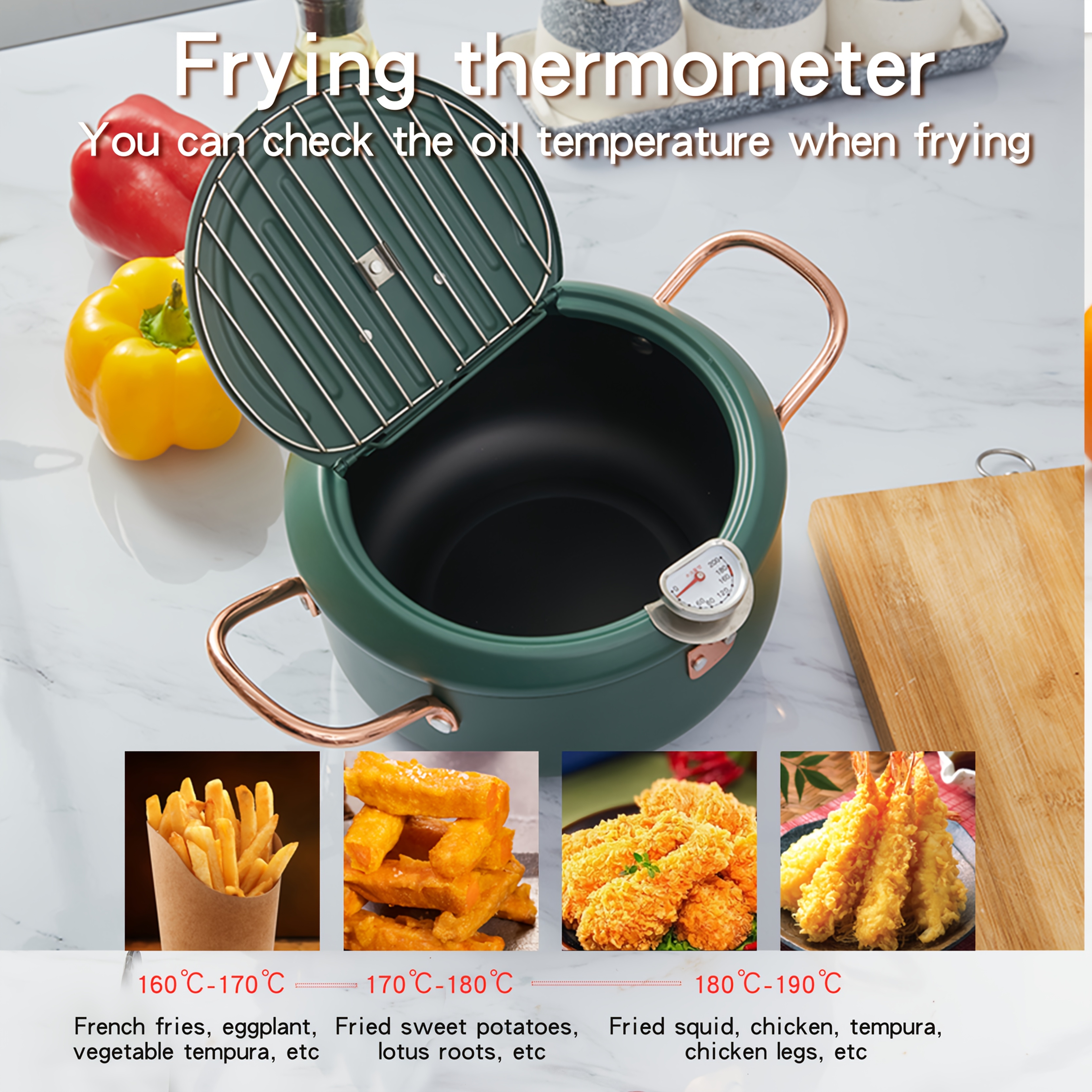 a household   deep fryer with stainless steel material oil splash prevention   oil temperature easy to clean suitable for gas stoves and induction cookers details 0