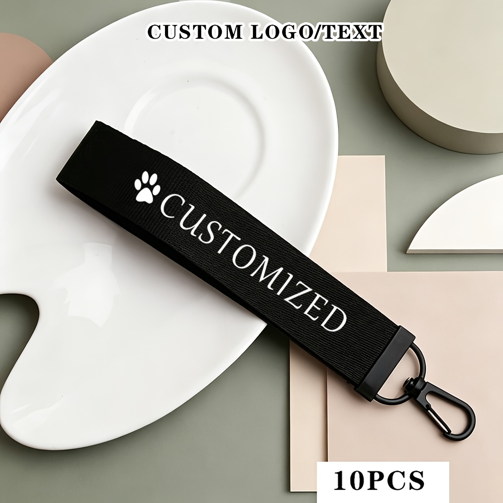 TEMU 10pcs Custom Personalized Nylon Lanyard Keychains, Multiple Colors , Easy To To Keys, Phones & Backpacks, Custom Logo & Text For Holiday Parties