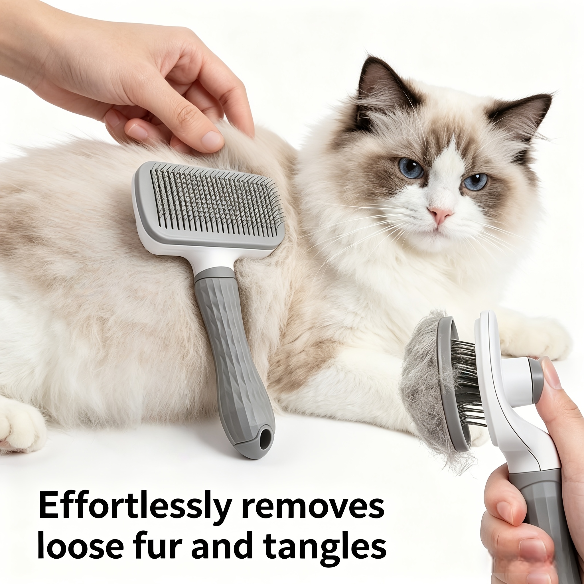 cat and dog grooming cleaning comb set self cleaning needle comb and dense tooth flea comb one   removal of floating hair   removal of fleas and lice anti knotting pet massage care tool