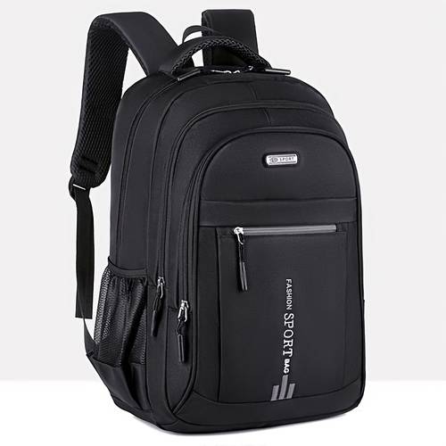 a unisex dual shoulder backpack designed for outdoor travel with a large capacity featuring a stylish multi layer color scheme and a zipper