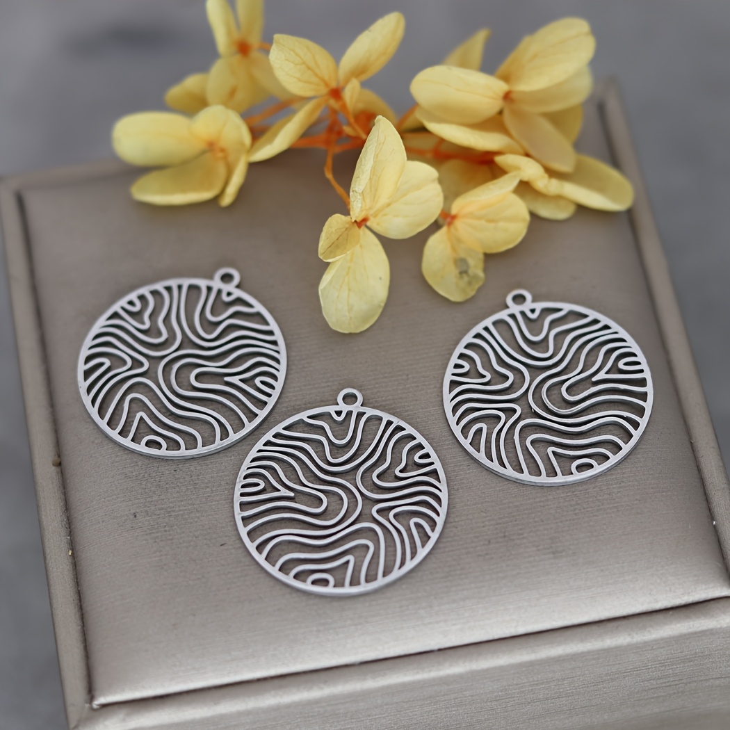 3pcs Wave Stainless Steel Pendant Charm For Jewelry Making Diy Craft Bracelets Earrings Necklace Accessory